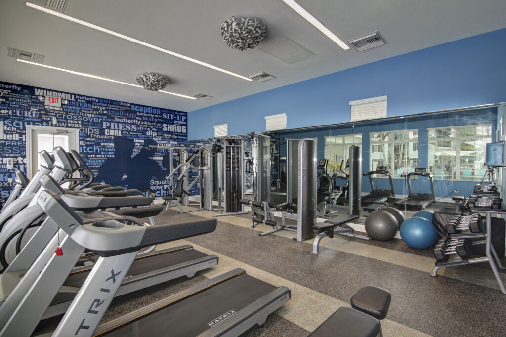 Fitness center with strength training and cardio equipment
